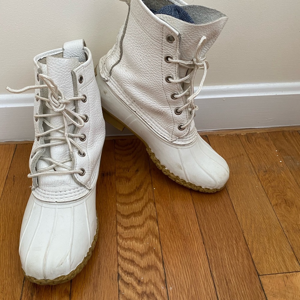 L.L. Bean White Duck boots
